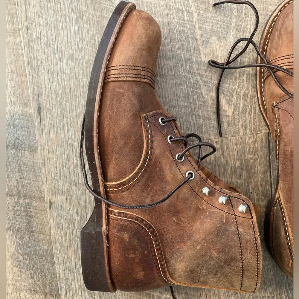 RED WING | Heritage Copper 6 Inch Iron Ranger Leather Lace Up Work Boots - Picture 10 of 16